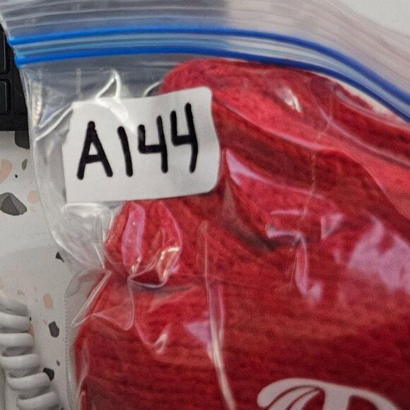 Vintage Red & Cream Handmade Acrylic Knit Sweater With Turtleneck Long Sleeves M - Picture 8 of 8